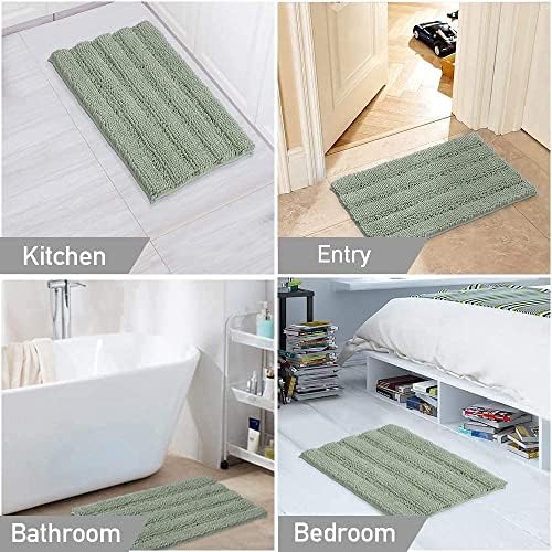 Turquoize Bathroom Rug Set, 2 Piece Soft Absorbent Chenille Bath Rug Set