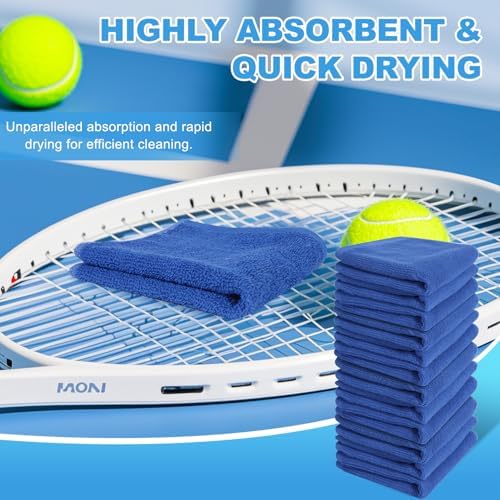 Washcloths Set, 12-Pack Cotton Wash Cloths, 12x12 Inch Blue