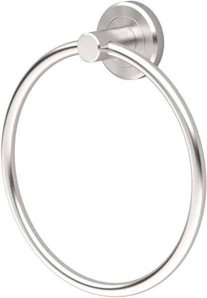 Gatco 4292 Latitude II Towel Ring | Modern Hand Towel Holder for Bathroom | Stylish Decorative Hardware, Heavy Duty Metal, EZ Ancor Mounting | Satin Nickel