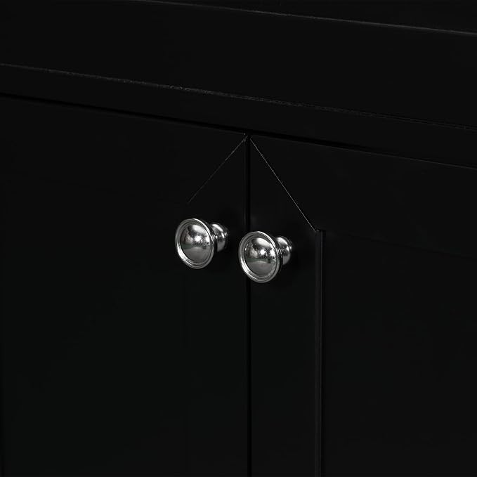 36 Inch Bathroom Vanities with Undermount Ceramic Sink, Storage Cabinet with Soft Closing Doors and Three Drawers, Solid Wood Frame, Black