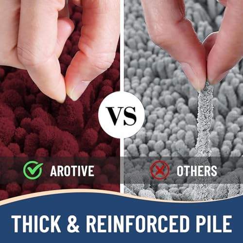 Arotive Round Bathroom Rugs 24x24, Soft Absorbent Chenille Shaggy Bath Mat
