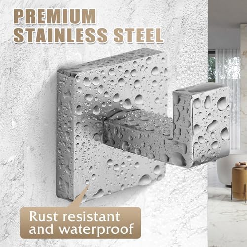 Towel Hooks for Bathrooms, Heavy Duty Stainless Steel Bathroom Hooks
