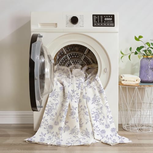 MitoVilla Vintage Farmhouse Purple Floral Poly-Cotton Shower Curtain, 72x72