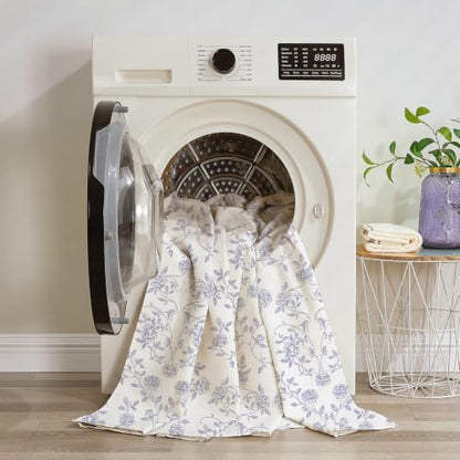 MitoVilla Vintage Farmhouse Purple Floral Poly-Cotton Shower Curtain, 72x72