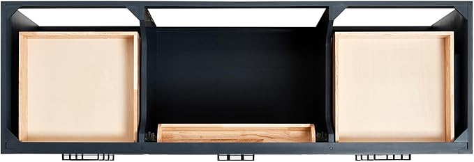 ARIEL Hepburn 66-inch Bathroom Vanity Base Cabinet,Solid Wood, 2 Soft Closing Doors, 9 Dovetail Drawers, Midnight Blue
