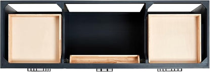 ARIEL Hepburn 66-inch Bathroom Vanity Base Cabinet,Solid Wood, 2 Soft Closing Doors, 9 Dovetail Drawers, Midnight Blue