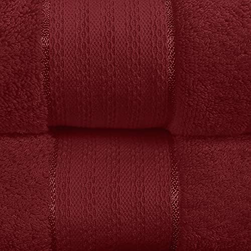 GLAMBURG 700 GSM Premium Oversized Extra Large Cotton Bath Sheet 35x70-100% Combed Cotton - Luxury Hotel & Spa Quality - Durable Ultra Soft Highly Absorbent - Burgundy
