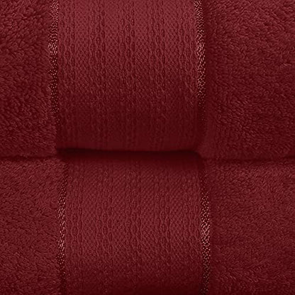 GLAMBURG 700 GSM Premium Oversized Extra Large Cotton Bath Sheet 35x70-100% Combed Cotton - Luxury Hotel & Spa Quality - Durable Ultra Soft Highly Absorbent - Burgundy