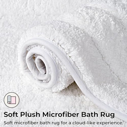 GRANNY SAYS White U Shaped Toilet Rug 20" x 24", Non-Slip Bath Mat