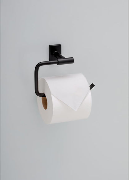 Franklin Brass Hartwell (1-Pack) Toilet Paper Holder, Euro Single Post Tissue Roll Wall Mount TP Storage, Matte Black Bathroom Decor, Accessories HRT50-MB