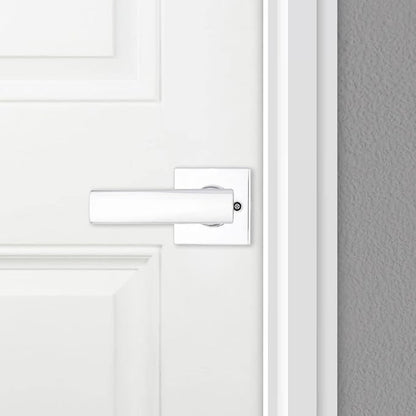 Kwikset Breton Dummy Door Handle, Single Sided Lever for Closets, French Double Doors, and Pantry, Polished Chrome Non-Turning Reversible Interior Push/Pull Lever