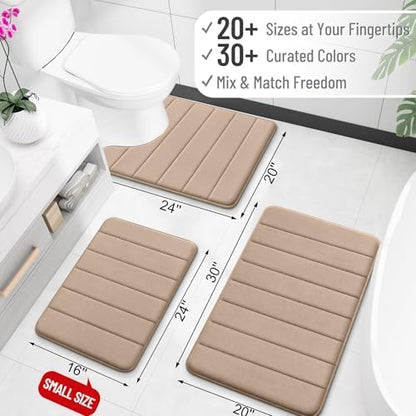 OLANLY Memory Foam Long Bathroom Rugs Runner 44x24, Super Soft Absorbent