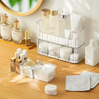 2-Tier Stackable Medicine Cabinet Organizer Shelves, Clear
