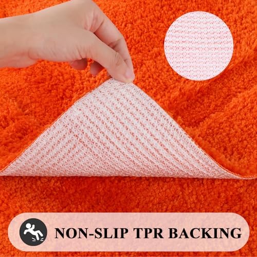SHACOS Soft Microfiber Bathroom Rugs Set of 2 Pieces, Orange