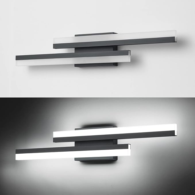 PRESDE 24 Inch LED Vanity Light Bar, Modern Black Bathroom Light Fixtures Over Mirror Dimmable