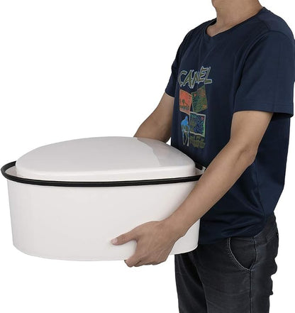 VINGLI Portable Detachable Camping Toilet | Splash-Proof Commode with Odor-Seal Lid | Compact Sanitation Solution for RV, Emergency, Outdoor Use, White