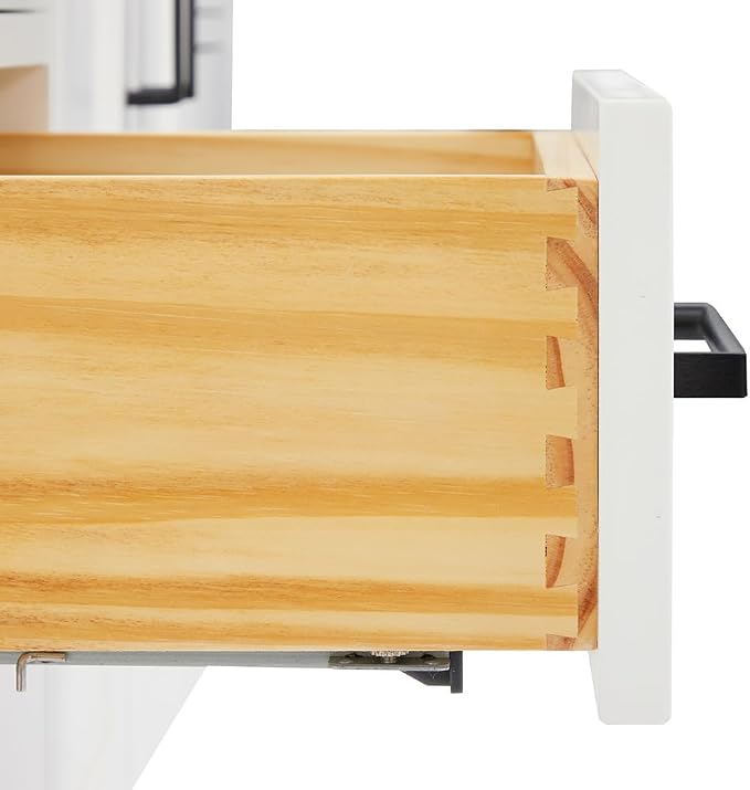 DKB Isabella 54" White Single Bathroom Vanity with Sink, 1.5" Italian Carrara Marble Countertop, Rectangular Undermount Sink, 2 Soft Closing Doors, 8 Dovetail Drawers, 1 Tilt Drawer