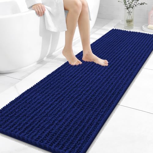 OLANLY Bathroom Runner Rugs 59x20, Thick Soft Absorbent Chenille Bath Rugs