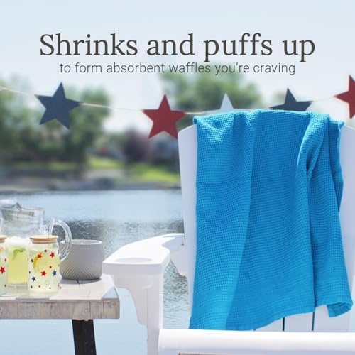 GILDEN TREE Waffle Bath Sheet Large Bath Towels Quick Dry Thin Body Towels, 40x80 Oversized Bath Towels for Adults, 2 Pack Bath Sheet Set, Classic Style (Aqua)