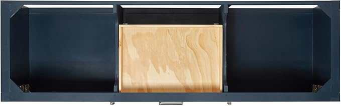 ARIEL Bayhill 72-inch Bathroom Vanity with Sink,Solid Wood, 1.5-inch Carrara White Quartz Countertop, Double Rectangular Porcelain Sink, 2 Soft Closing Doors, 3 Dovetail Drawers, Midnight Blue