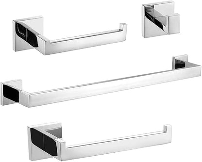 TURS 4 Pieces Bathroom Hardware Accessories Set Polished Towel Bar Set,Wall Mounted,Premium Stainless Steel.Q7CHP4-40CM