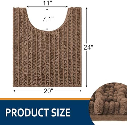 Smiry Bathroom Toilet Rugs U Shaped 24X20, Chenille Bath mats for Toilet