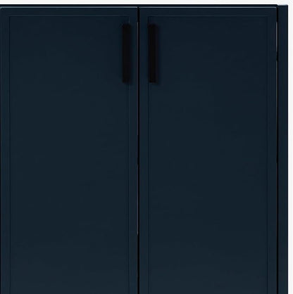 ARIEL Kelly 72-inch Bathroom Vanity with Sink,Solid Wood, 1.5-inch Italian Carrara Marble Countertop, Double Rectangular Porcelain Sink, 4 Soft Closing Doors, 5 Dovetail Drawers, Midnight Blue