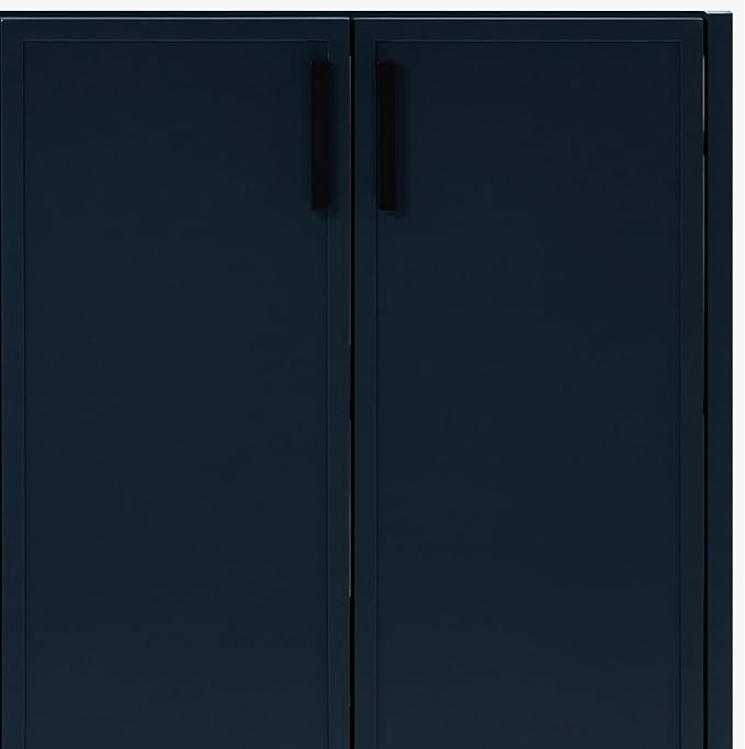 ARIEL Kelly 72-inch Bathroom Vanity with Sink,Solid Wood, 1.5-inch Pure White Quartz Countertop, Double Rectangular Porcelain Sink, 4 Soft Closing Doors, 5 Dovetail Drawers, Midnight Blue