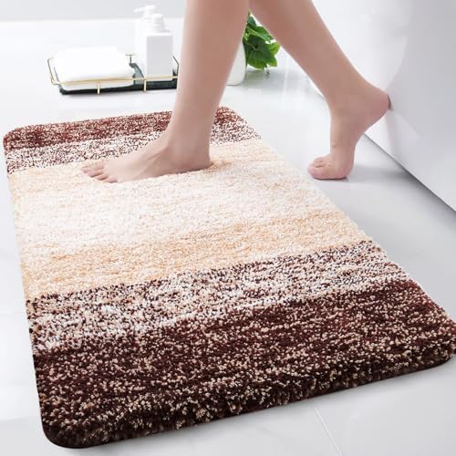 Arotive Microfiber Bathroom Rugs, Shaggy Soft Absorbent Bath Rug, 30x17
