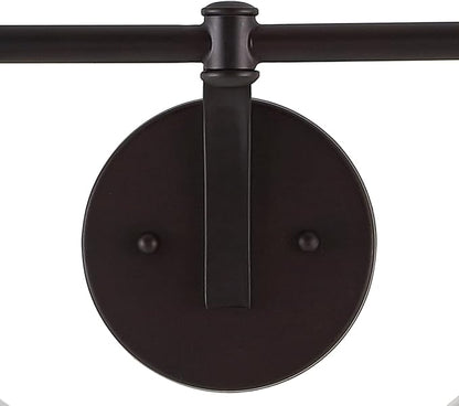 JONATHAN Y 6.5" Brass Gold/Oil Rubbed Bronze Modern Industrial Rustic 1-Light LED Vanity Light with Clear Glass Shade, Vintage Wall Sconce for Bathroom Kitchen Hallway, LED Bulb Included JYL3544A