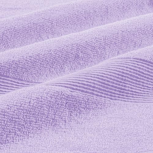 Belizzi Home 8 Piece Towel Set 100% Ring Spun Cotton, 2 Bath Towels 27x54, 2 Hand Towels 16x28 and 4 Washcloths 13x13 - Ultra Soft Highly Absorbent Machine Washable Hotel Spa Quality - Purple