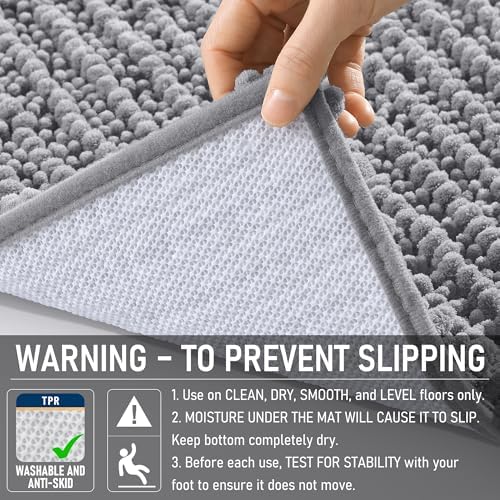 OLANLY Bathroom Rugs 36x24, Thick Soft Absorbent Chenille Bath Rugs