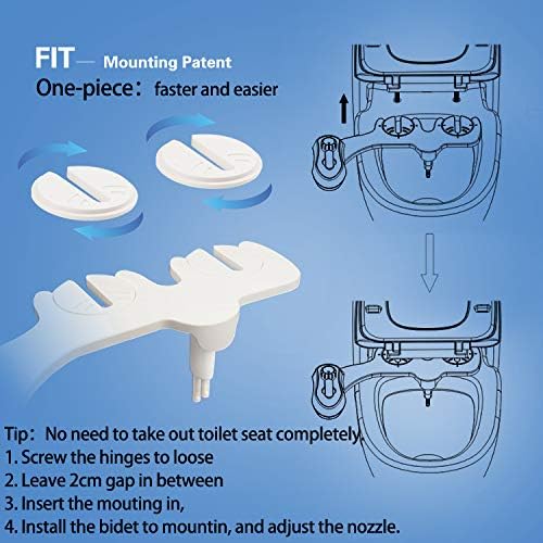 Bidet AMI 930-Fresh Water Non-Electric Mechanical Bidet Attachment-Selfcleaning Dual Nozzles of Wash and Women Wash Toilet Bidets