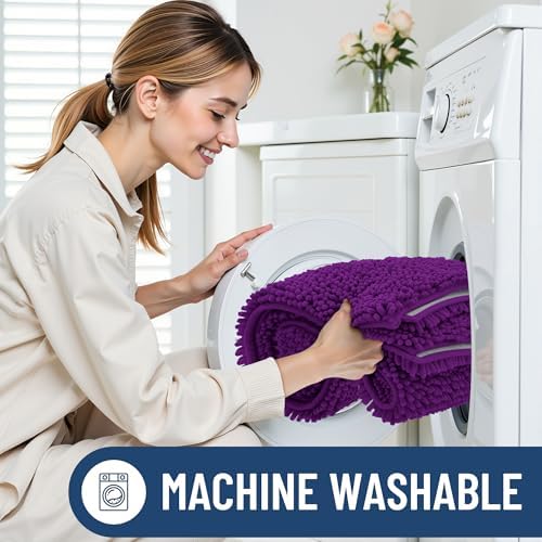 Smiry Bathroom Rugs 30X20, Luxury Chenille Extra Soft Absorbent Bath Mat