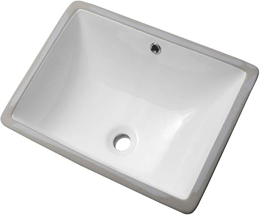 Sarlai Undermount Bathroom Sink Rectangular - 20 x 15 Inch Bathroom Sink Rectrangle Undermount Pure White Porcelain Ceramic Lavatory Vanity Vessel Sink