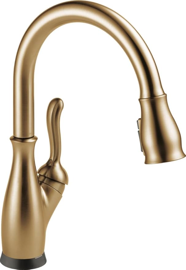 Delta Leland Brushed Gold Touch Kitchen Faucet with Pull Down Sprayer, Traditional Single Hole Touch On Kitchen Sink Faucet, Single Handle, Champagne Bronze 9178T-CZ-DST