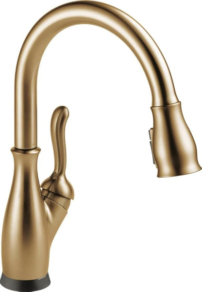Delta Leland Brushed Gold Touch Kitchen Faucet with Pull Down Sprayer, Traditional Single Hole Touch On Kitchen Sink Faucet, Single Handle, Champagne Bronze 9178T-CZ-DST