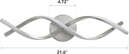 Modern Nickel LED Vanity Lighting,Bathroom Light Fixture Over Mirror,21 Inch,6000K Cool White