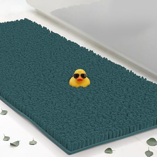 Chenille Bath Mats 59"x21", Plush Absorbent Quick Dry, Soft & Machine Washable, Non Slip Carpet for Bathroom, Thick Bathroom Rugs, Shower Restroom Rug Mat, Alfombras De Bano, Bathrugs