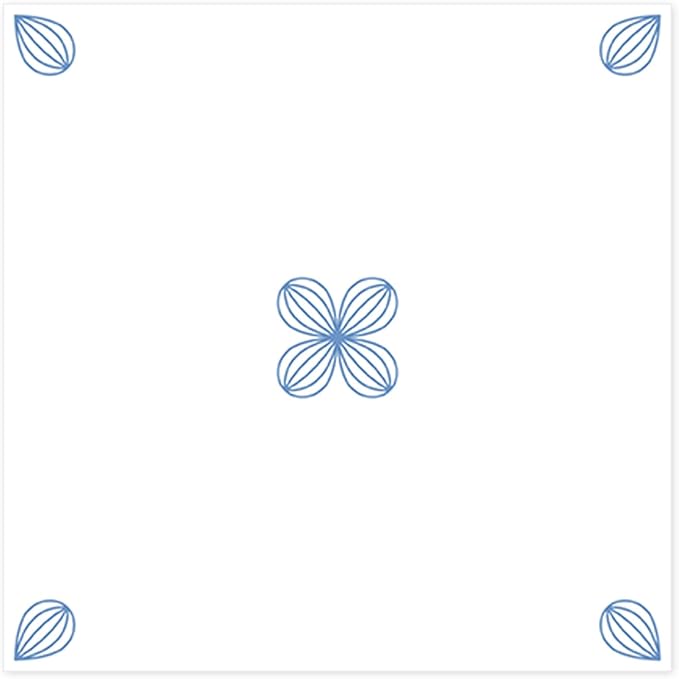 Peel & Stick Tile Stickers 12 PCS Self Adhesive Backsplash Decorative Wall Stickers for Kitchen Bathroom Tile Decals Waterproof & Removable 6" x 6" Blue - White