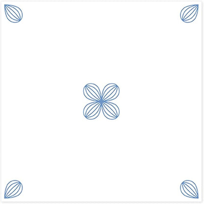 Peel & Stick Tile Stickers 12 PCS Self Adhesive Backsplash Decorative Wall Stickers for Kitchen Bathroom Tile Decals Waterproof & Removable 6" x 6" Blue - White