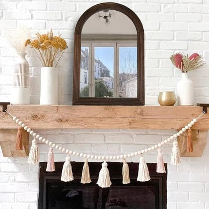 LOSOUR 2 Pack Arched Mirror, Farmhouse Decor Solid Wood Frame Wall Mirror,Vintage Bathroom Mirrors for Bathroom, Living Room,Bedroom, Entryway, Hallway,Foyer (Coffee, 2 Pack-30 L x 20" W)
