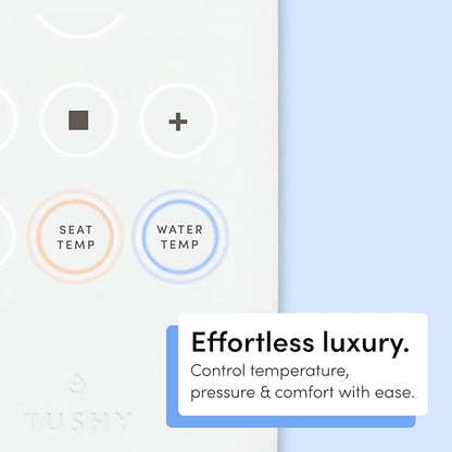 TUSHY Ace 2.0 Round Electric Bidet & Heated Seat. A Luxury Clean. Seat Sensor & Soft Close Lid. Self Cleaning Nozzle, Remote Control Water Temp, Pressure Control, and Air Drier.