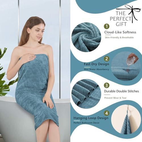 Extra Large Bath Sheet Set of 4,Ultra Soft Fluffy Towel,35”x 70”Oversized Bath Towel Set,Premium Microfiber Bathroom Towel Set Highly Absorbent Quick Dry Shower Towel for Bathroom,Hotel,Spa(Turquoise)