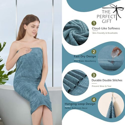 Extra Large Bath Sheet Set of 4,Ultra Soft Fluffy Towel,35”x 70”Oversized Bath Towel Set,Premium Microfiber Bathroom Towel Set Highly Absorbent Quick Dry Shower Towel for Bathroom,Hotel,Spa(Turquoise)