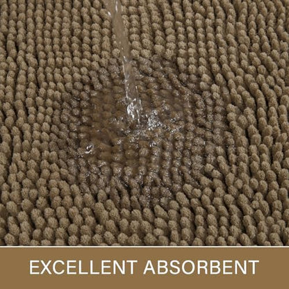 LOCHAS Luxury Bathroom Rug Shaggy Bath Mat 24 x 70 Inch, Tan