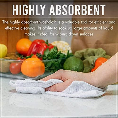 KAHAF COLLECTION 24 Pack Wash Cloths | Multicolour 100% Cotton Extra Absorbent Face Towels | Soft, Quick Dry Washcloths for Bathroom, Spa, Gym, Baby & Travel (24 Packs (12x12))