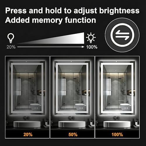36x24 LED Bathroom Mirror with Lights, Lighted Vanity Mirror for Wall