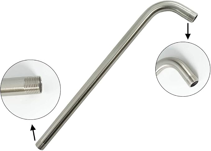 NearMoon Square Rain Shower Head With Extension Arm, Large Stainless Steel Rainfall Shower-Waterfall Full Body Coverage (8 Inch, Nickel)