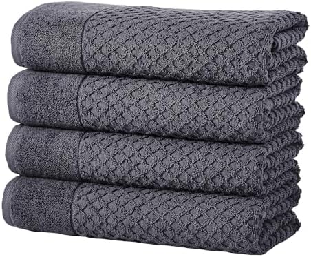 Great Bay Home Bath Towels - 100% Cotton 4 Pack 54x27 Bath Towel Set - Absorbent, Durable, Quick-Dry Towels for Bathroom (Stone Blue)